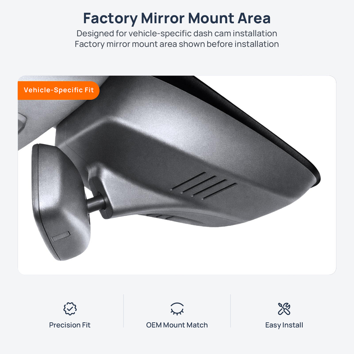 Factory mirror mount area for Baojun Nebula Xingyun dash cam installation