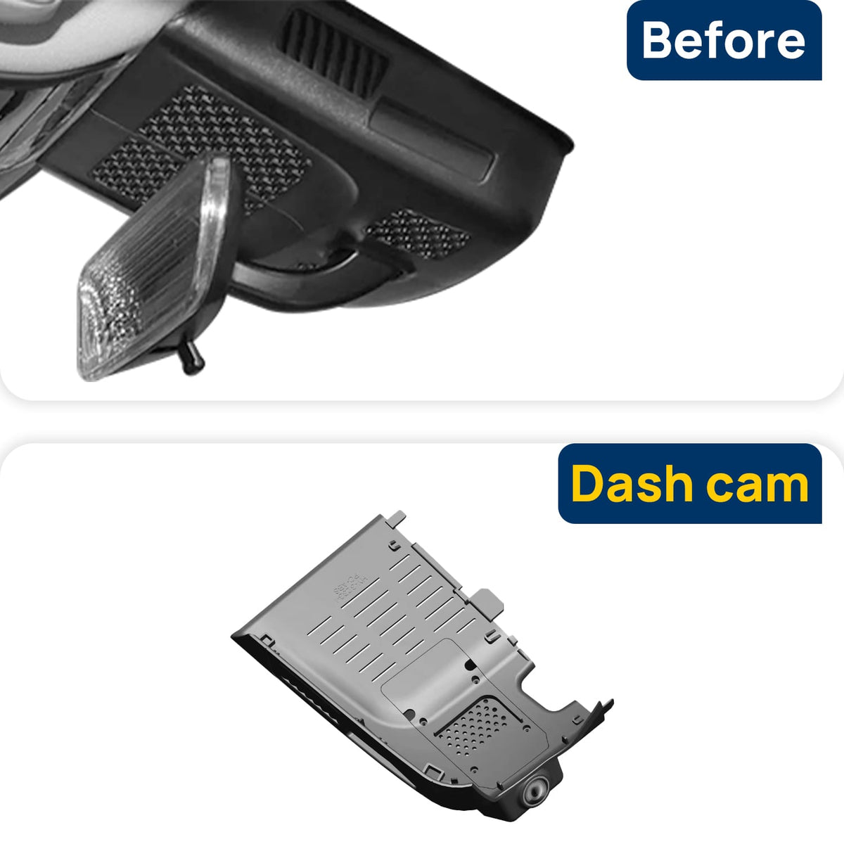 Vorher-Nachher Vergleich: Xplywi 2K Frontkamera Dashcam Kompatibel mit JETOUR X70 Plus PHEV Shanhai L7 2024 2025, diskrete OEM-Installation