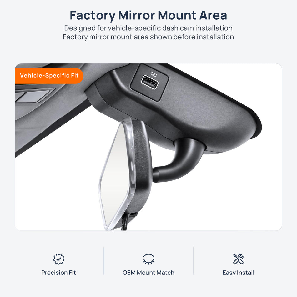 Factory mirror mount area for NETA U (U Pro EV) dash cam installation