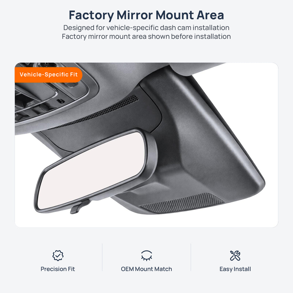 Factory mirror mount area for Honda Elysion e:HEV RC dash cam installation