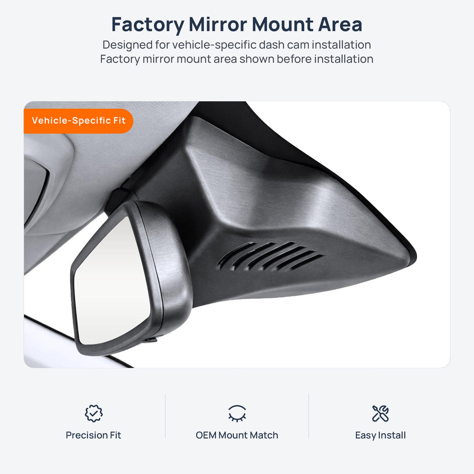 Factory mirror mount area for Wuling Victory dash cam installation