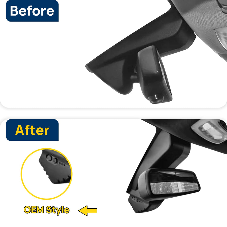 Vorher-Nachher Vergleich: Xplywi 1080P Frontkamera Dashcam Kompatibel mit BMW X5 F15 2014-2017, diskrete OEM-Installation