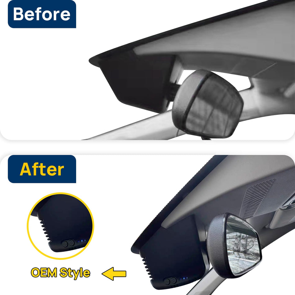 Vorher-Nachher Vergleich: Xplywi 4K Frontkamera Dashcam Kompatibel mit Honda Accord 2023-2025, diskrete OEM-Installation