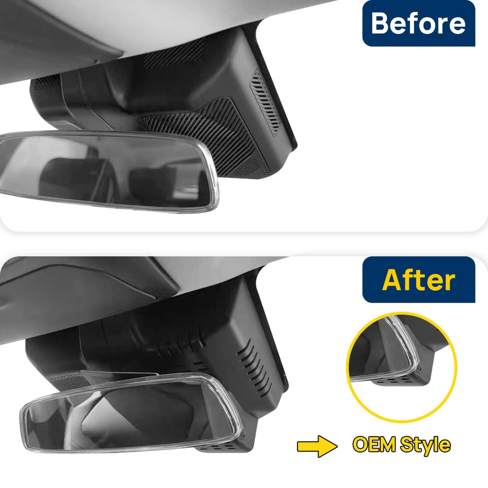 Vorher-Nachher Vergleich: Xplywi 2K/1080P Doppel Dashcam Autokamera Kompatibel mit JETOUR Dashing 2022-2024, diskrete OEM-Installation