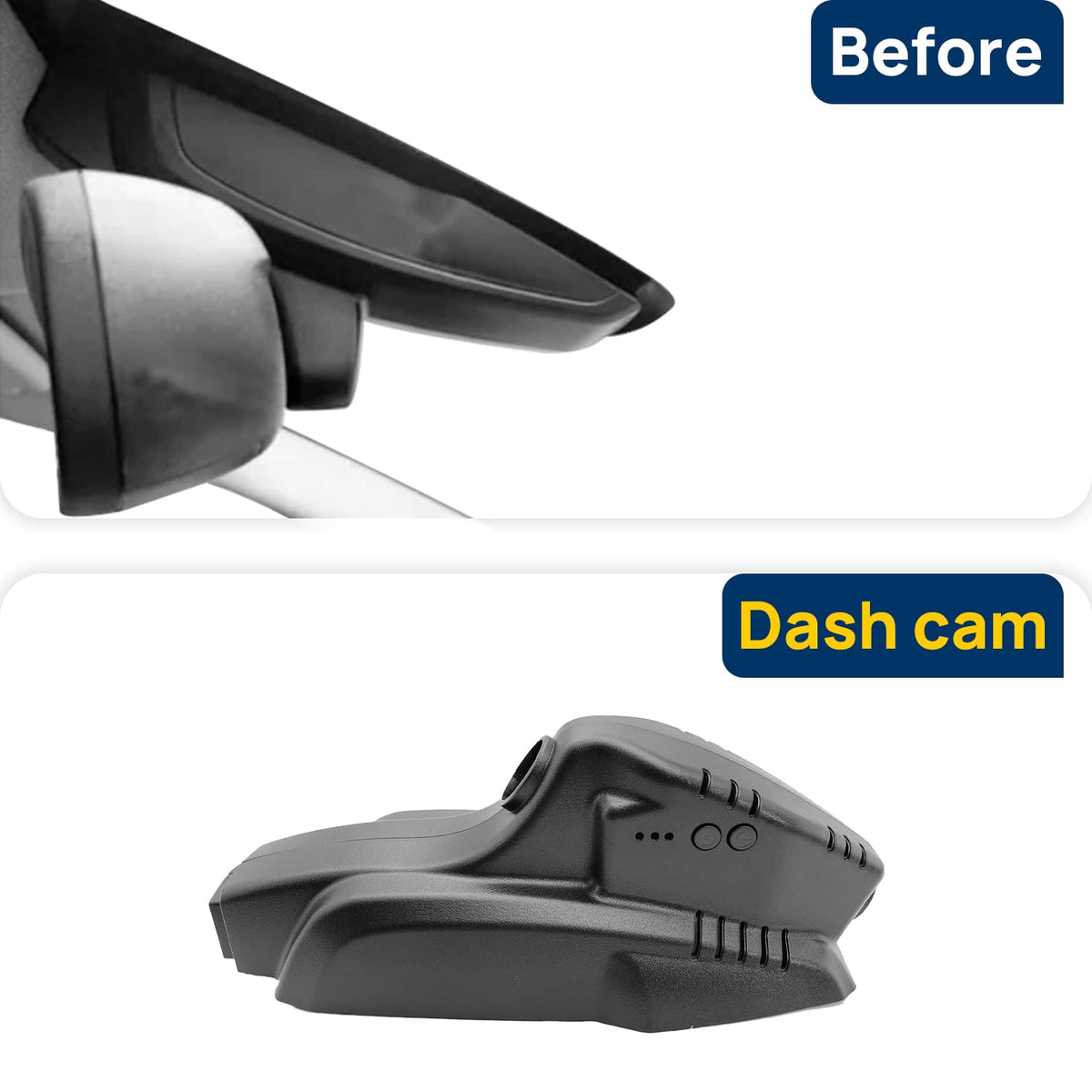 Vorher-Nachher Vergleich: Xplywi 1080P Frontkamera Dashcam Kompatibel mit BMW 2 Series Gran Tourer F46 2018, diskrete OEM-Installation