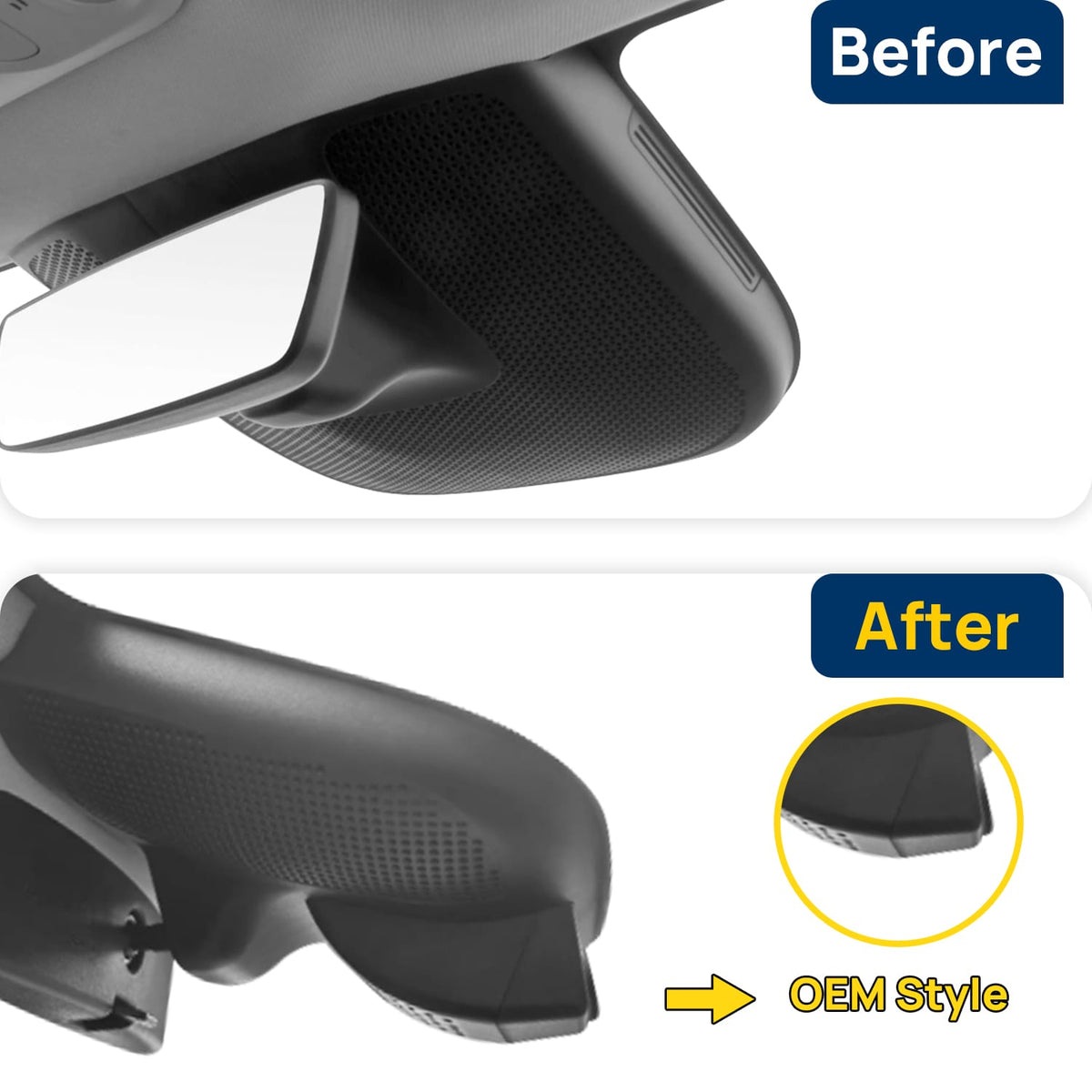 Vorher-Nachher Vergleich: Xplywi 2K Frontkamera Dashcam Kompatibel mit GAC AION RT 2025, diskrete OEM-Installation