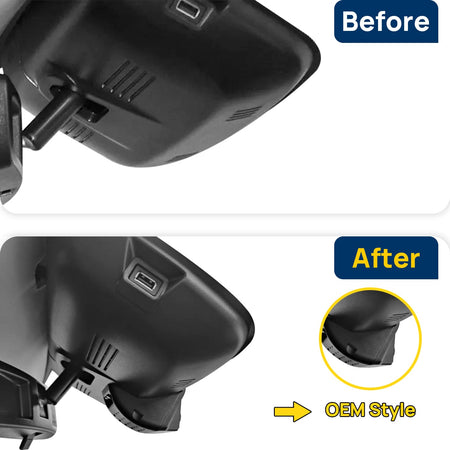 Vorher-Nachher Vergleich: Xplywi 1080P Frontkamera Dashcam Kompatibel mit Haval H6 PHEV Max 2021-2023, diskrete OEM-Installation