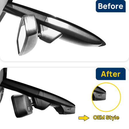 Vorher-Nachher Vergleich: Xplywi 1080P Frontkamera Dashcam Kompatibel mit Ford Escape Kuga 2015-2019, diskrete OEM-Installation