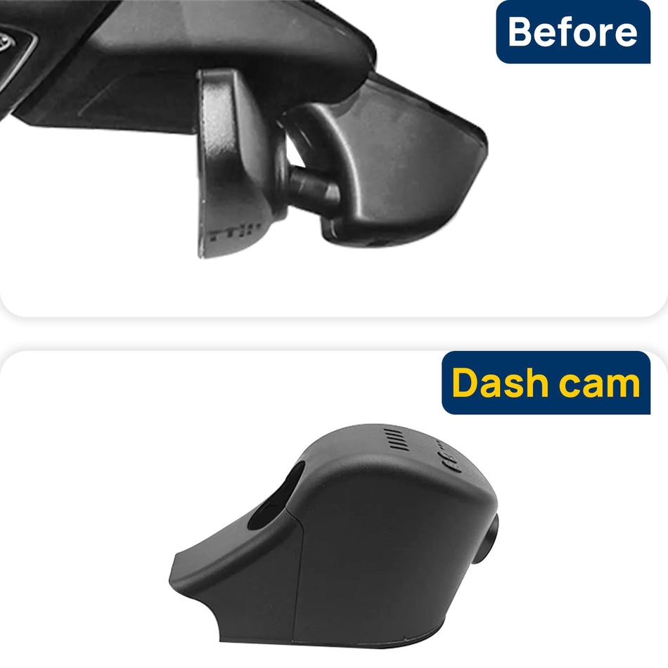 Vorher-Nachher Vergleich: Xplywi 1080P Frontkamera Dashcam Kompatibel mit Bentley Continental GT 2018-2024, diskrete OEM-Installation