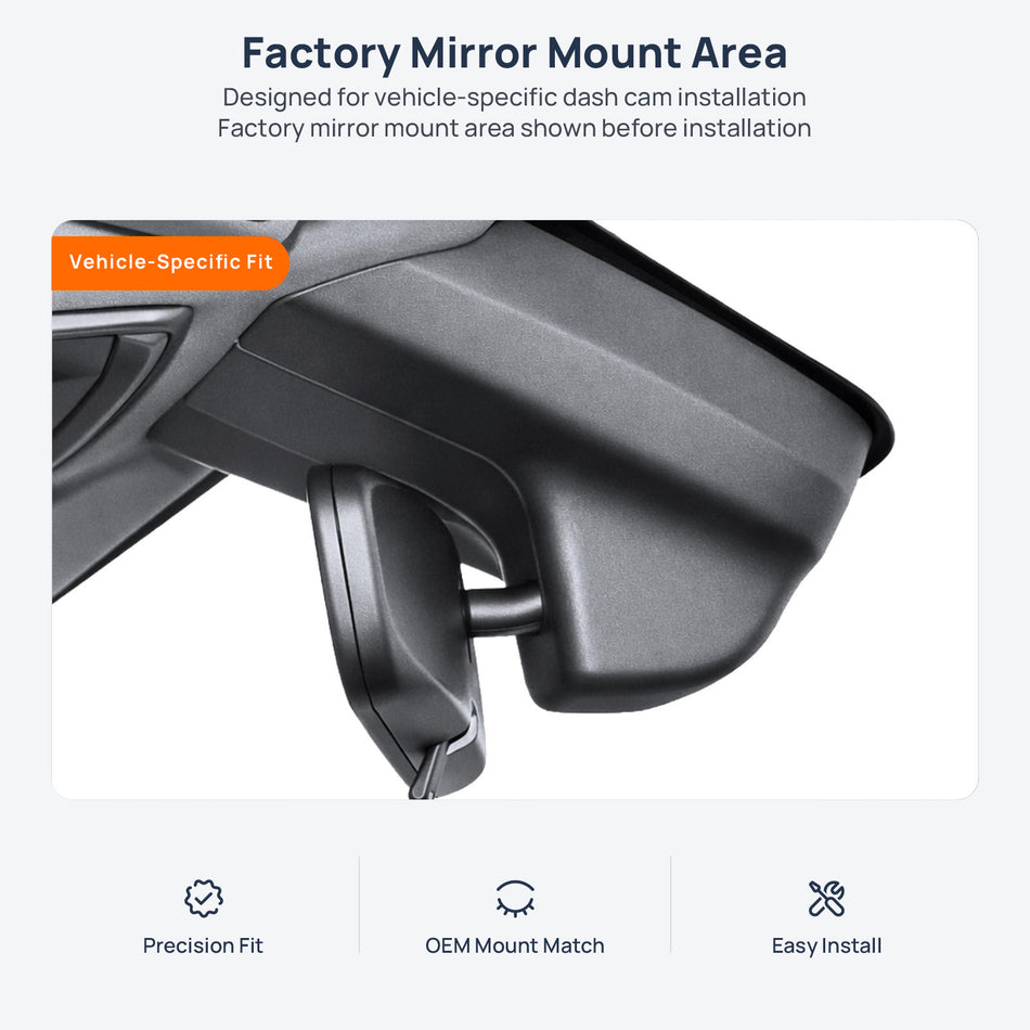 Factory mirror mount area for Geely Haoyue (Okavango) dash cam installation