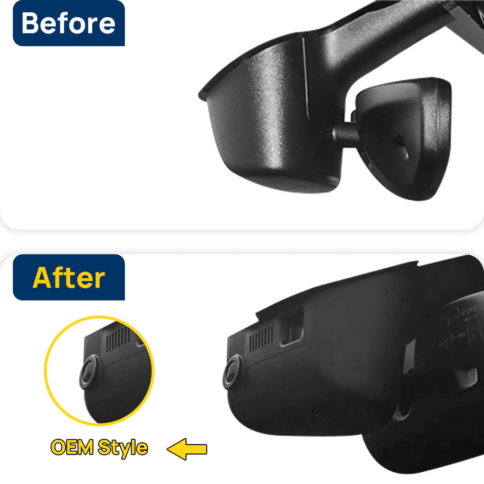 Vorher-Nachher Vergleich: Xplywi 2K/1080P Doppel Dashcam Autokamera Kompatibel mit Jeep Grand Cherokee 2015-2018, diskrete OEM-Installation