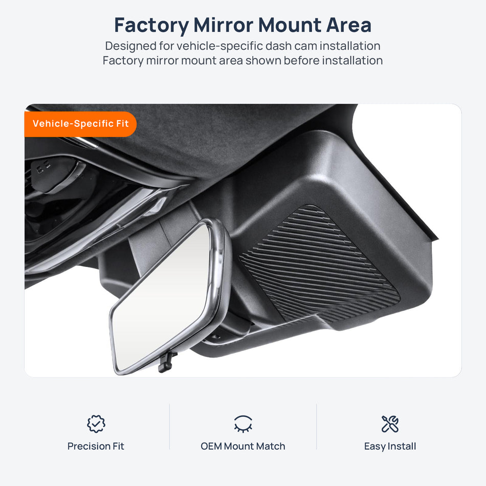 Factory mirror mount area for JETOUR X90 C-DM (PHEV) dash cam installation
