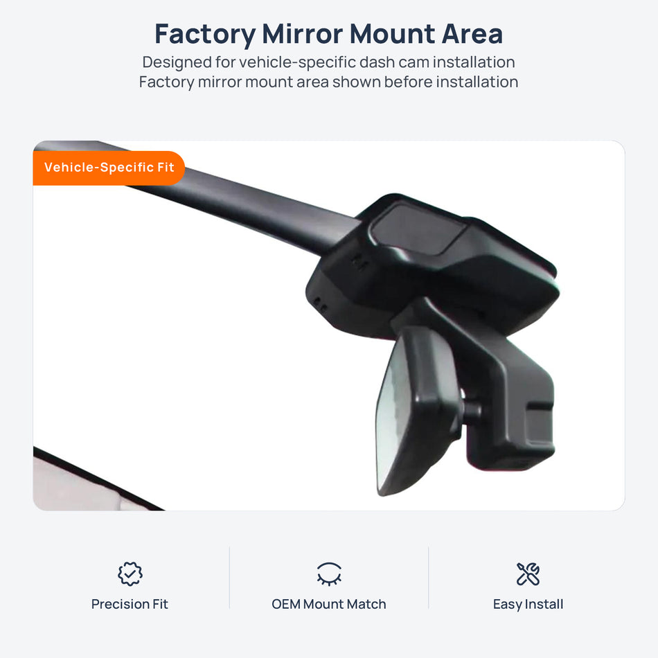 Factory mirror mount area for XPENG G3 (G3i) dash cam installation