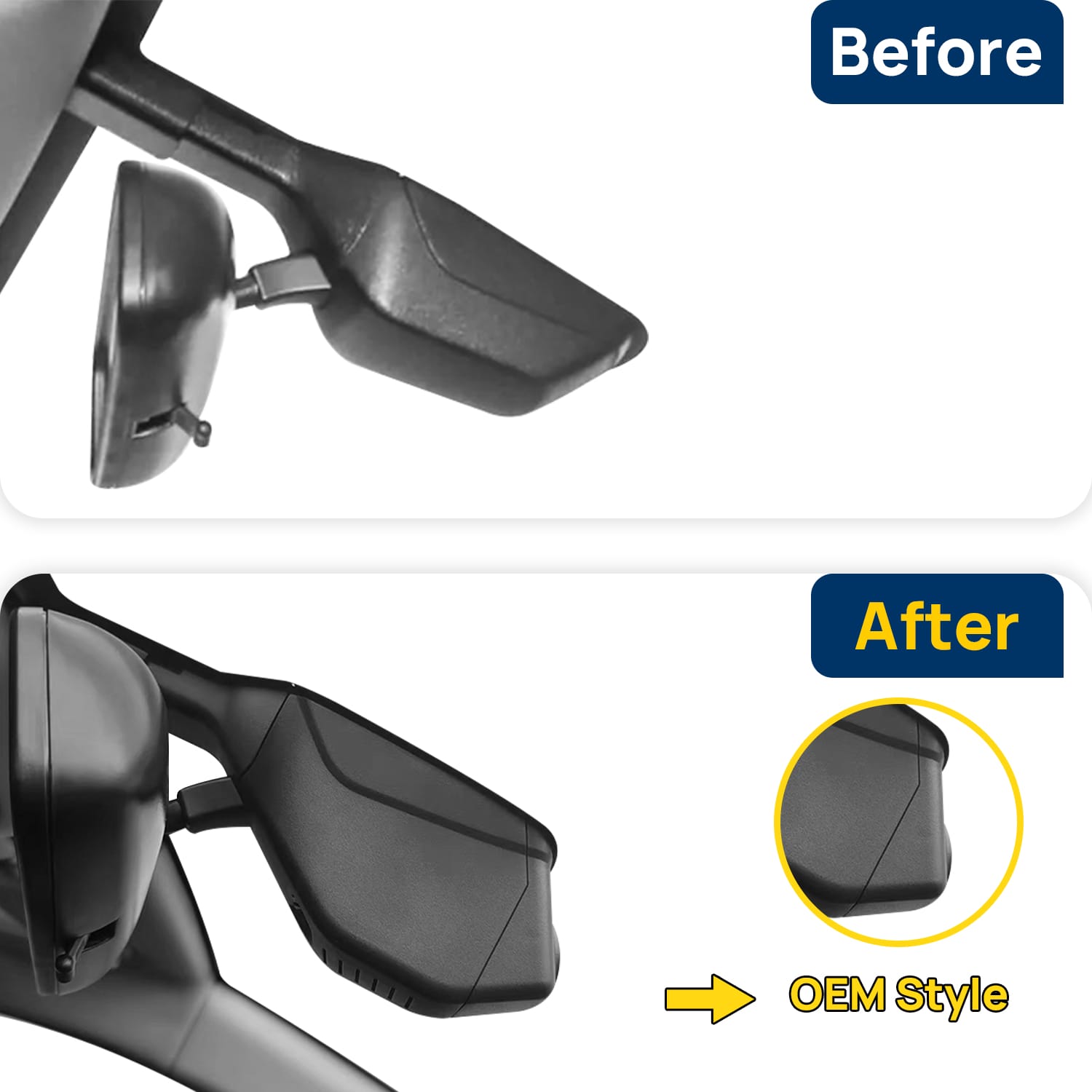 Vorher-Nachher Vergleich: Xplywi 4K Frontkamera Dashcam Kompatibel mit Tiggo 4 Tiggo 7 Pro 2016-2025, diskrete OEM-Installation