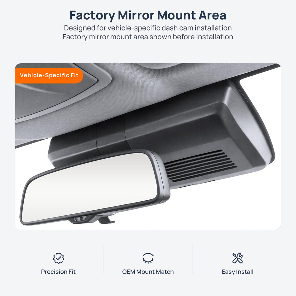 Factory mirror mount area for WEY VV5 dash cam installation