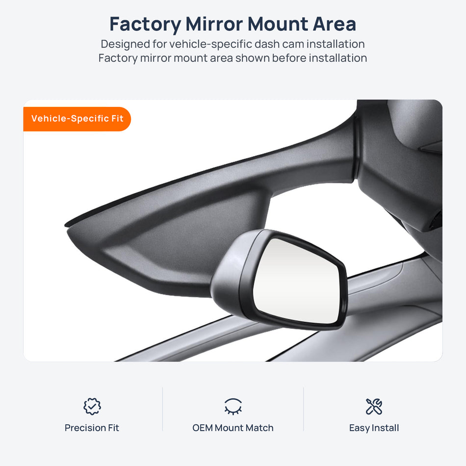 Factory mirror mount area for Citroen DS5 DS 5 dash cam installation