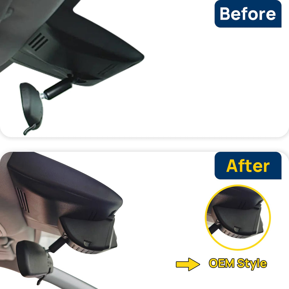 Vorher-Nachher Vergleich: Xplywi 2K/1080P Doppel Dashcam Autokamera Kompatibel mit Honda CR-V 2017-2022, diskrete OEM-Installation