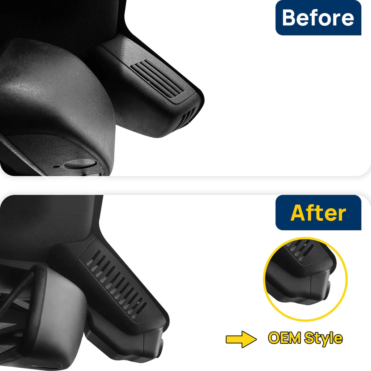 Vorher-Nachher Vergleich: Xplywi 4K/1080P Doppel Dashcam Autokamera Kompatibel mit Mercedes-Benz CLS300 W218 2012, diskrete OEM-Installation