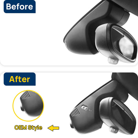Vorher-Nachher Vergleich: Xplywi 2K/1080P Doppel Dashcam Autokamera Kompatibel mit BMW MINI F56 F55 F57 F60 2019, diskrete OEM-Installation