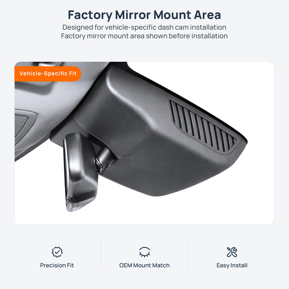 Factory mirror mount area for Roewe i6 MAX dash cam installation