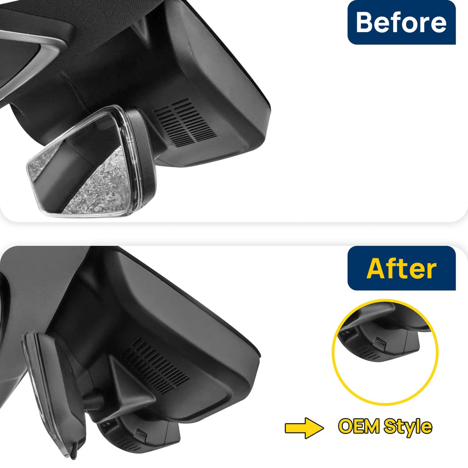 Vorher-Nachher Vergleich: Xplywi 2K/1080P Doppel Dashcam Autokamera Kompatibel mit Geely Tugella Xingyue FY11 2020 2021, diskrete OEM-Installation