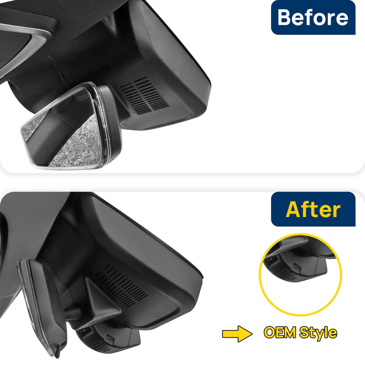 Vorher-Nachher Vergleich: Xplywi 2K Frontkamera Dashcam Kompatibel mit Geely Tugella Xingyue FY11 2020 2021, diskrete OEM-Installation