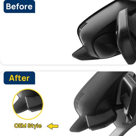 Vorher-Nachher Vergleich: Xplywi 1080P Frontkamera Dashcam Kompatibel mit Volvo V40 2013-2019, diskrete OEM-Installation