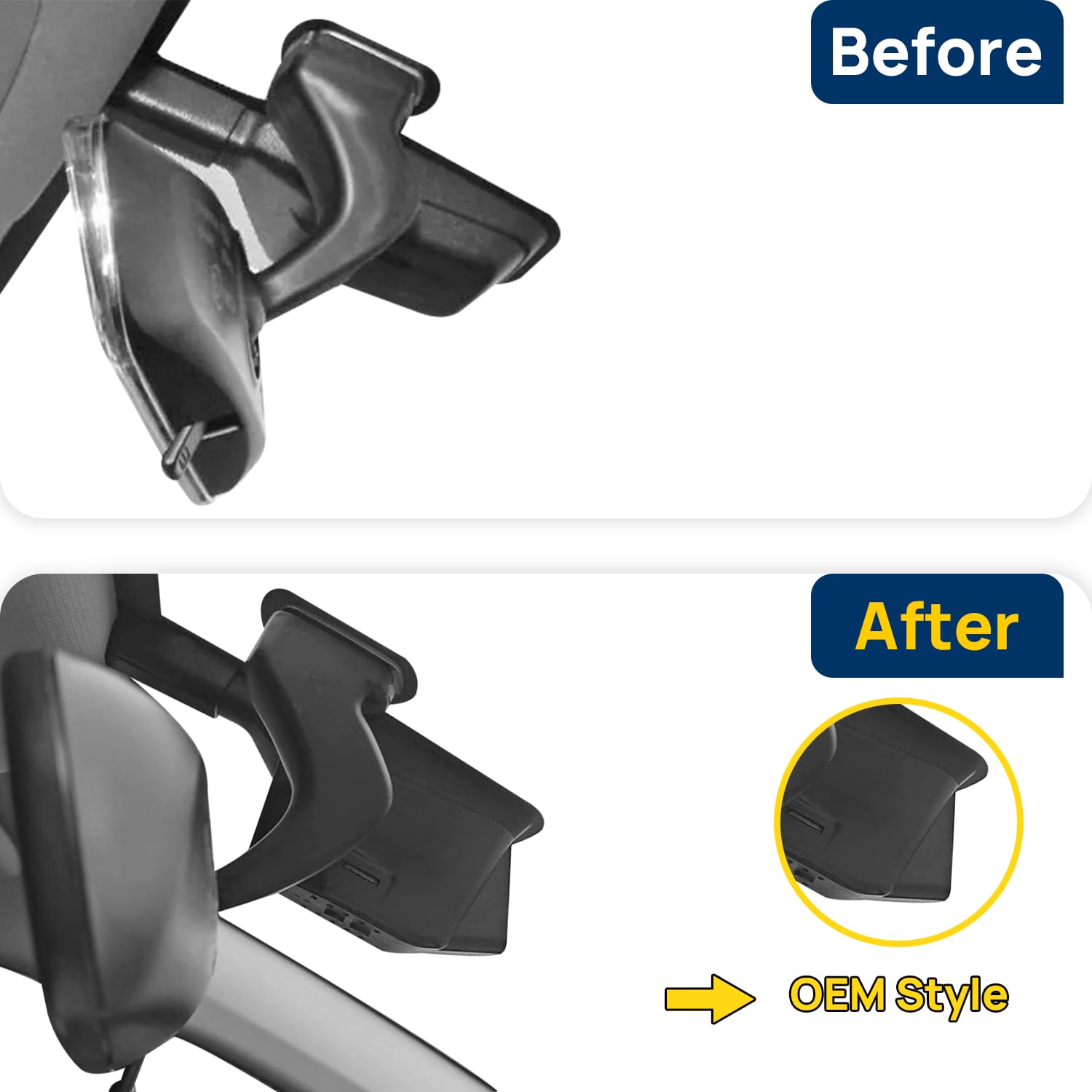 Vorher-Nachher Vergleich: Xplywi 2K Frontkamera Dashcam Kompatibel mit Chery Arrizo 5/8 2019-2025, diskrete OEM-Installation