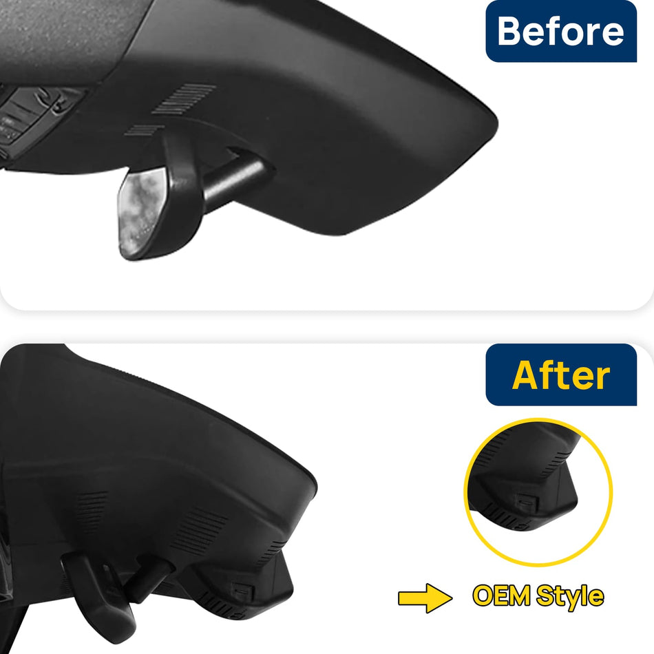 Vorher-Nachher Vergleich: Xplywi 4K/1080P Doppel Dashcam Autokamera Kompatibel mit Cadillac XT5 2025, diskrete OEM-Installation