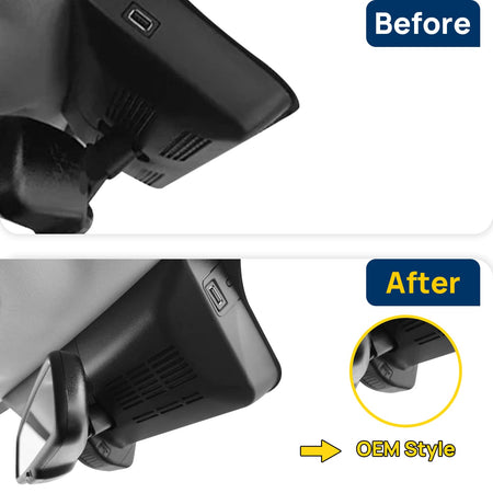 Vorher-Nachher Vergleich: Xplywi 1080P Frontkamera Dashcam Kompatibel mit Haval Dargo 2nd Generation 2023-2024, diskrete OEM-Installation