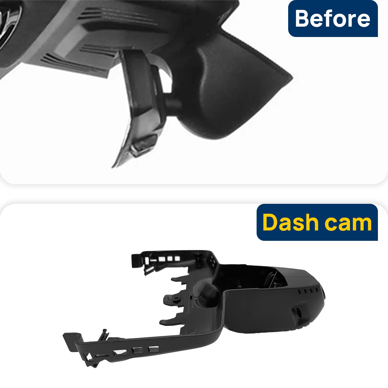 Vorher-Nachher Vergleich: Xplywi 4K/1080P Doppel Dashcam Autokamera Kompatibel mit BMW X7 G07 2019, diskrete OEM-Installation