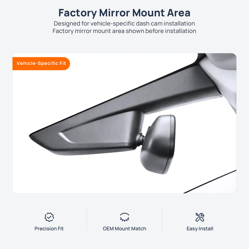 Factory mirror mount area for Citroen DS 6 DS 6WR dash cam installation