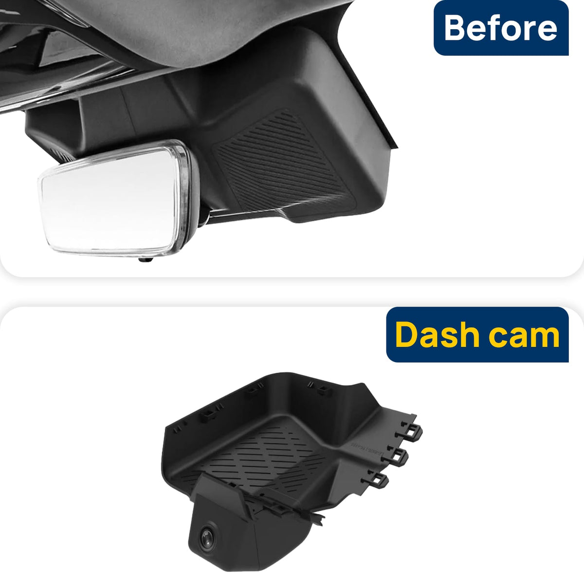 Vorher-Nachher Vergleich: Xplywi 1080P Frontkamera Dashcam Kompatibel mit JETOUR X70 Plus PHEV Shanhai L9 2024 2025, diskrete OEM-Installation