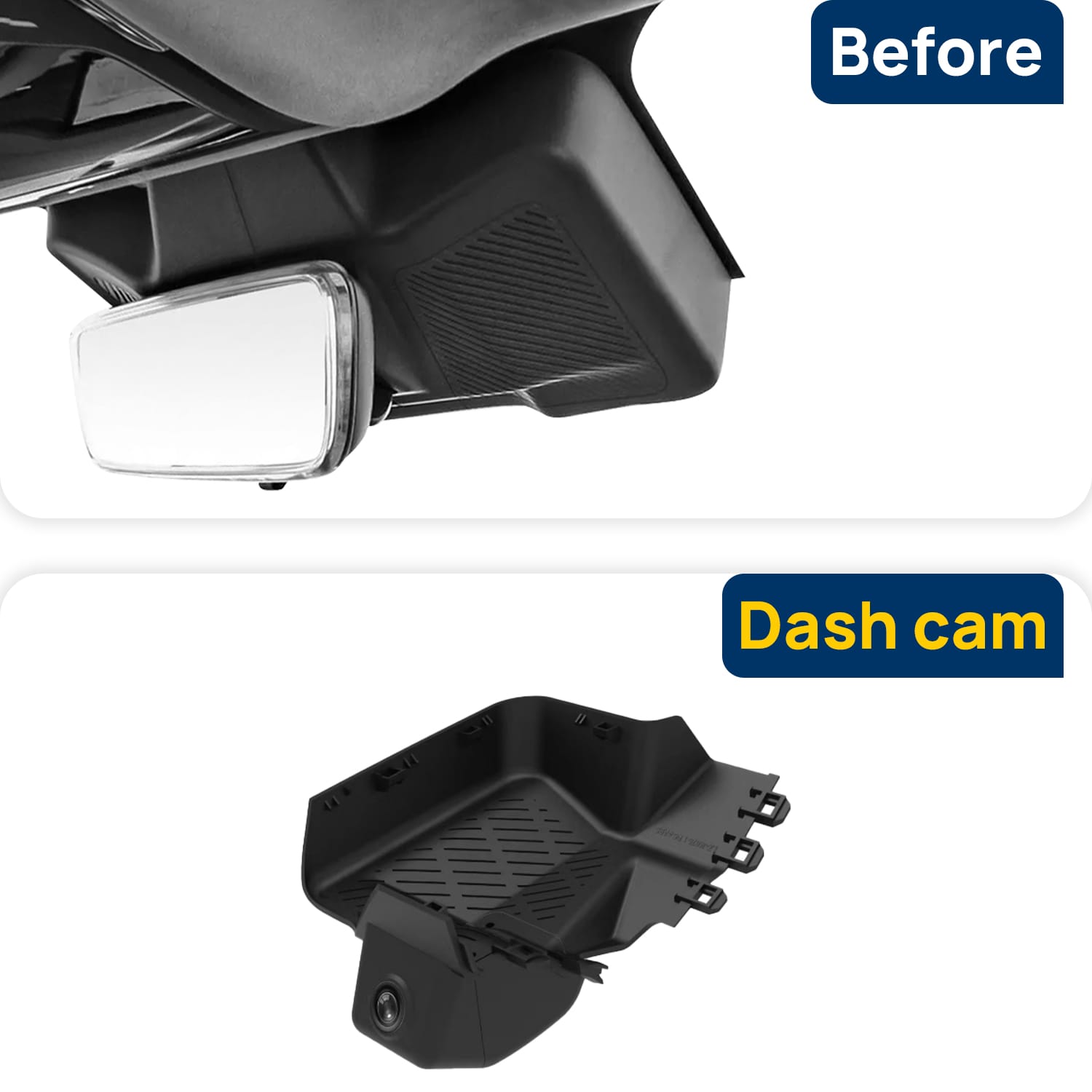 Vorher-Nachher Vergleich: Xplywi 4K Frontkamera Dashcam Kompatibel mit JETOUR X70 Plus PHEV Shanhai L9 2024 2025, diskrete OEM-Installation