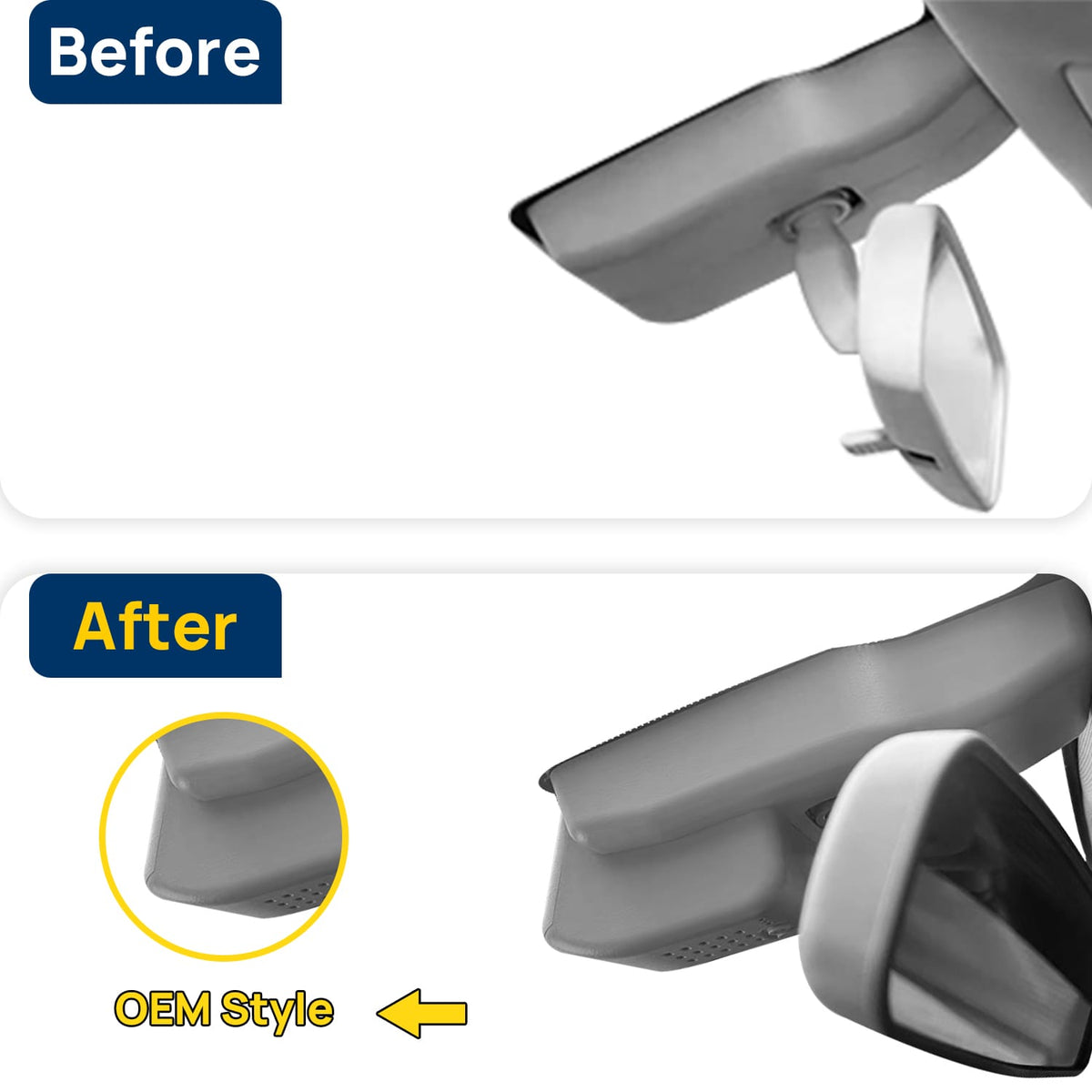 Vorher-Nachher Vergleich: Xplywi 2K/1080P Doppel Dashcam Autokamera Kompatibel mit Hongqi H5 2020-2022, diskrete OEM-Installation