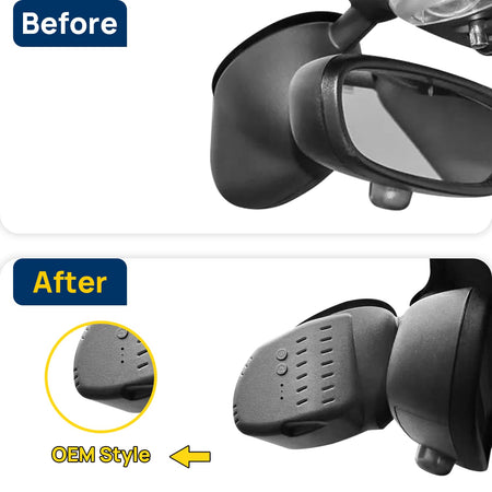 Vorher-Nachher Vergleich: Xplywi 1080P Frontkamera Dashcam Kompatibel mit BMW MINI Cooper F56 2020 2021, diskrete OEM-Installation