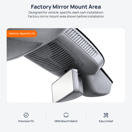 Factory mirror mount area for Mercedes-AMG GLE 53 (63) V167/C167 dash cam installation
