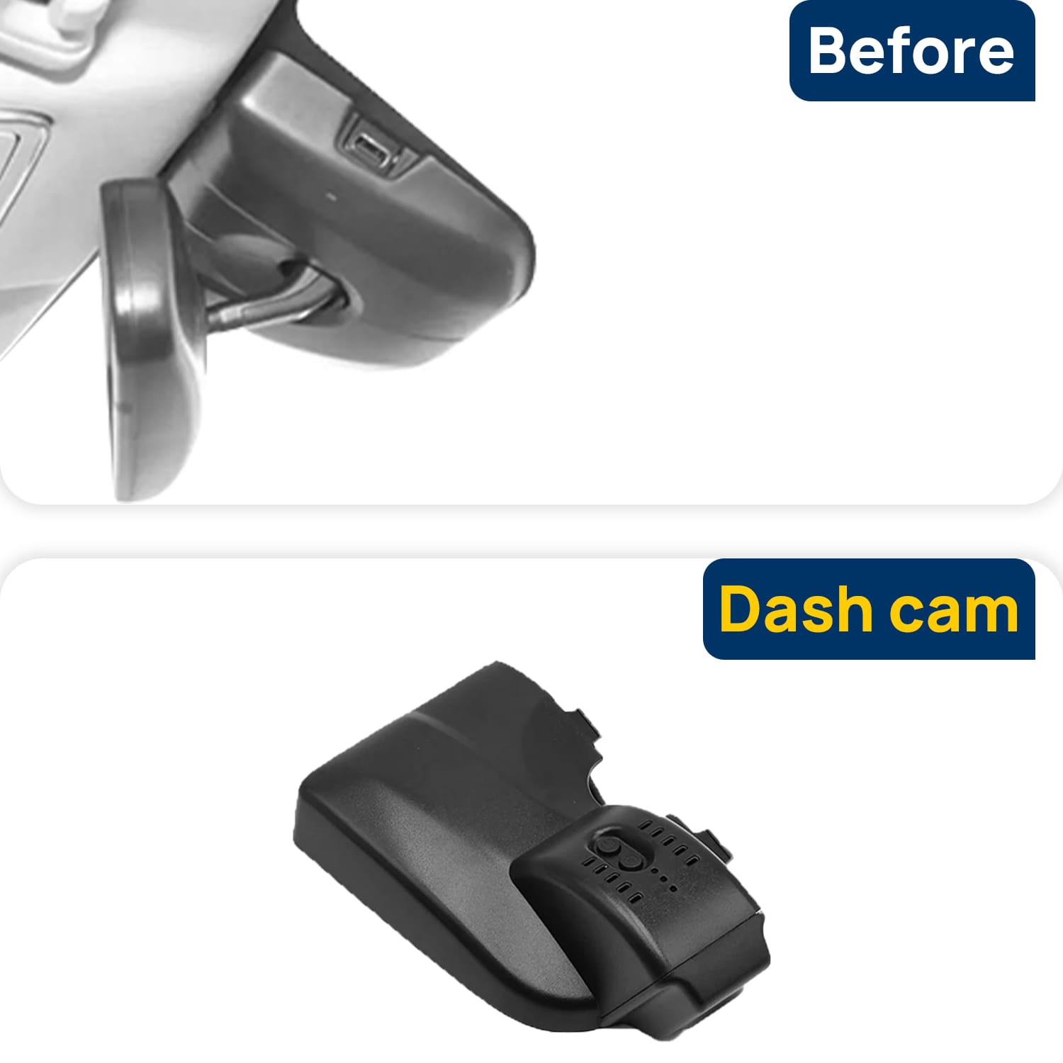 Vorher-Nachher Vergleich: Xplywi 1080P Frontkamera Dashcam Kompatibel mit Changan CS75 2018-2023, diskrete OEM-Installation