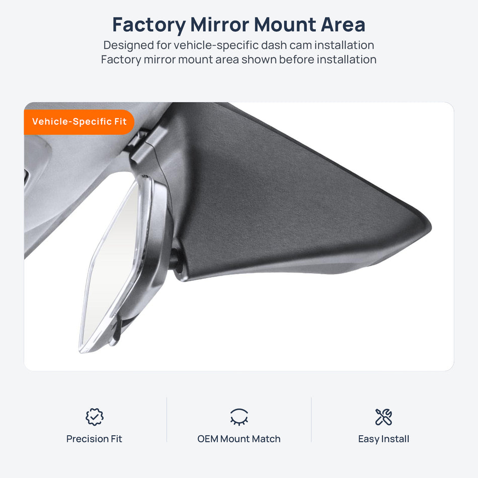 Factory mirror mount area for Wuling Xingchen dash cam installation