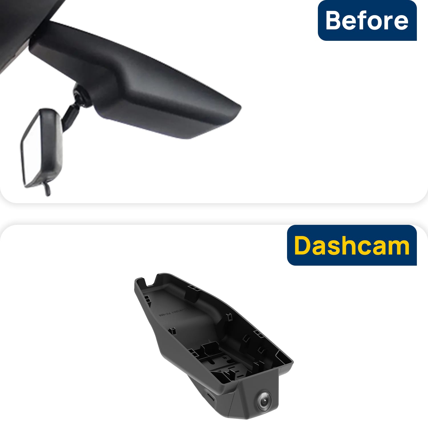 Vorher-Nachher Vergleich: Xplywi 1080P Frontkamera Dashcam Kompatibel mit Hyundai Sonata 2020 2021, diskrete OEM-Installation