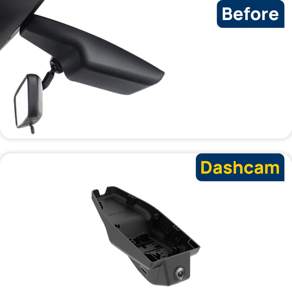 Vorher-Nachher Vergleich: Xplywi 2K/1080P Doppel Dashcam Autokamera Kompatibel mit Hyundai Sonata 2020 2021, diskrete OEM-Installation