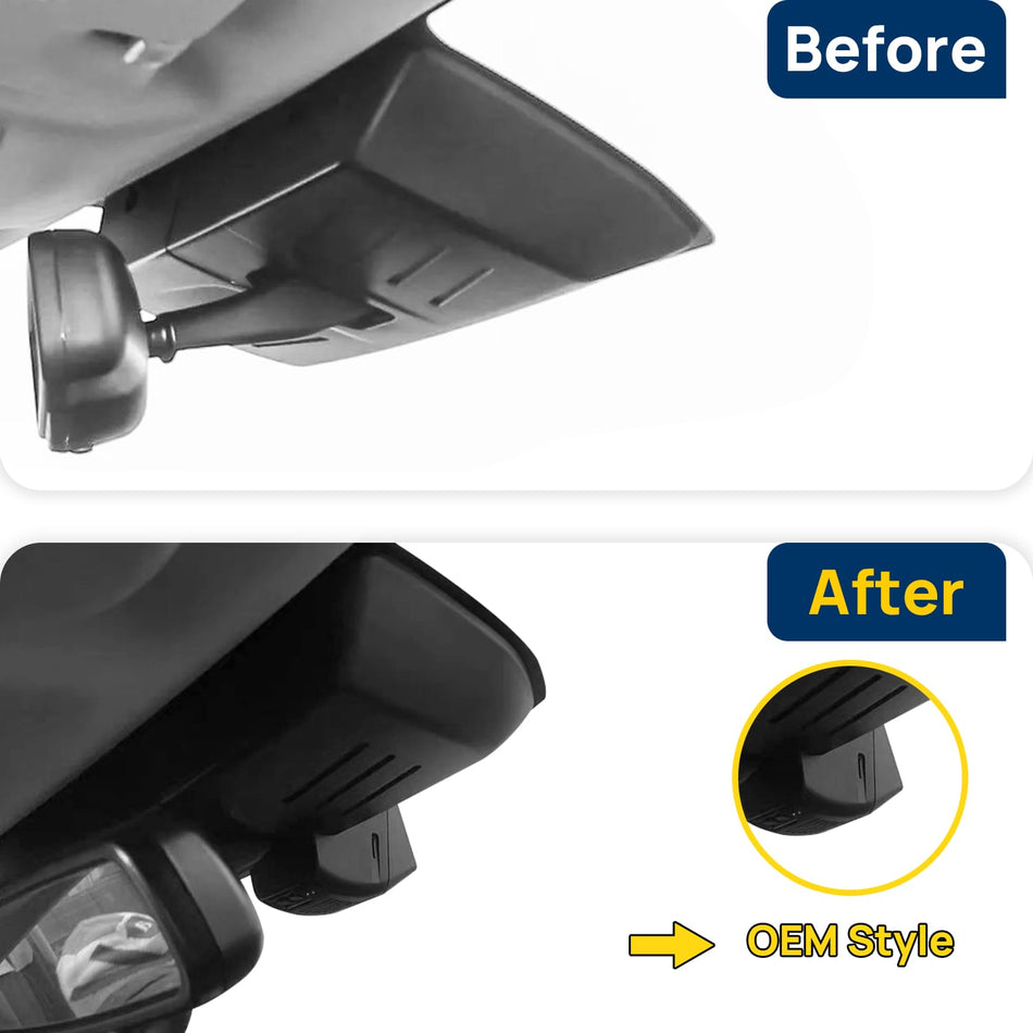 Vorher-Nachher Vergleich: Xplywi 2K/1080P Doppel Dashcam Autokamera Kompatibel mit Haval F7 2019 2020, diskrete OEM-Installation