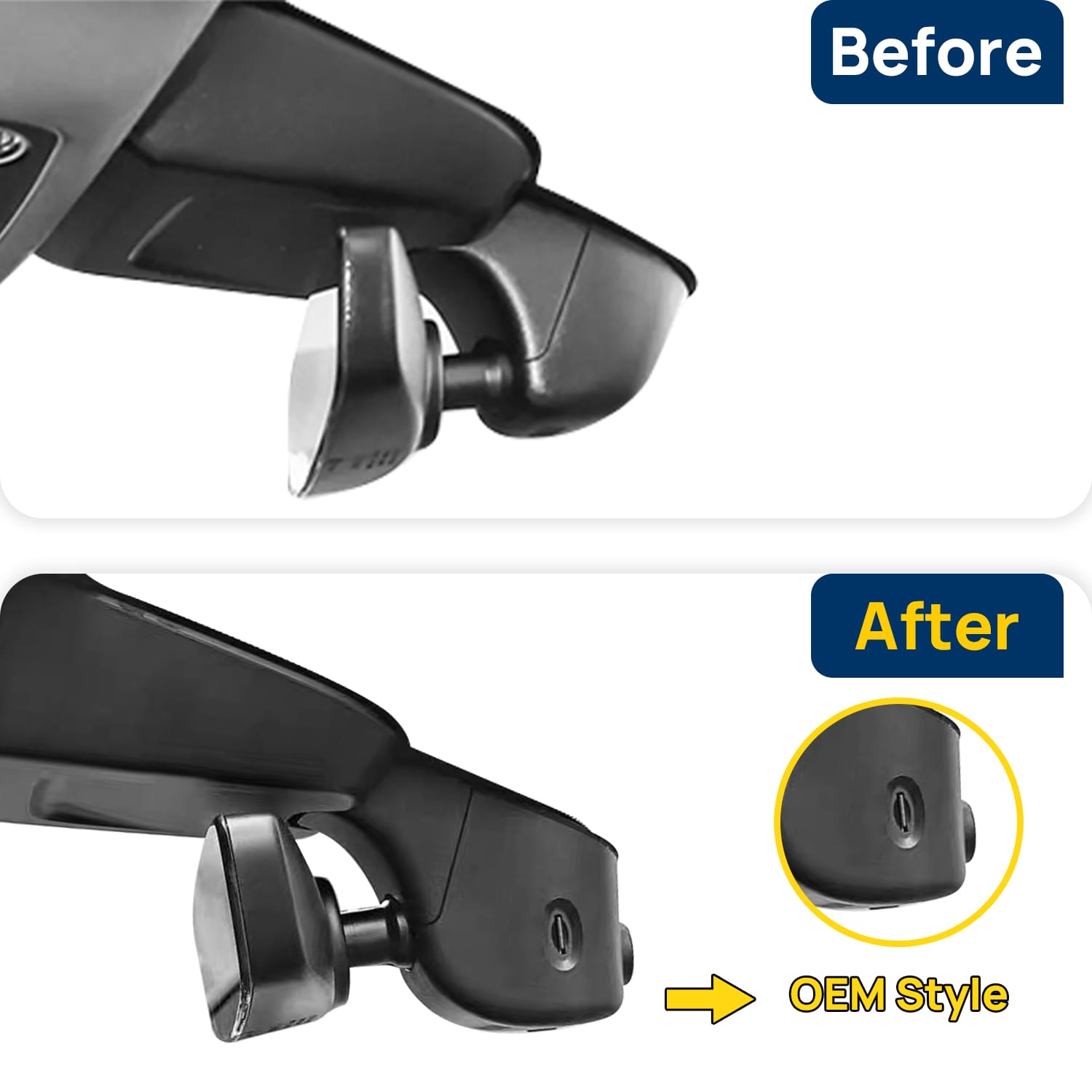 Vorher-Nachher Vergleich: Xplywi 1080P Frontkamera Dashcam Kompatibel mit Bentley Bentayga / Flying Spur 2016-2025, diskrete OEM-Installation