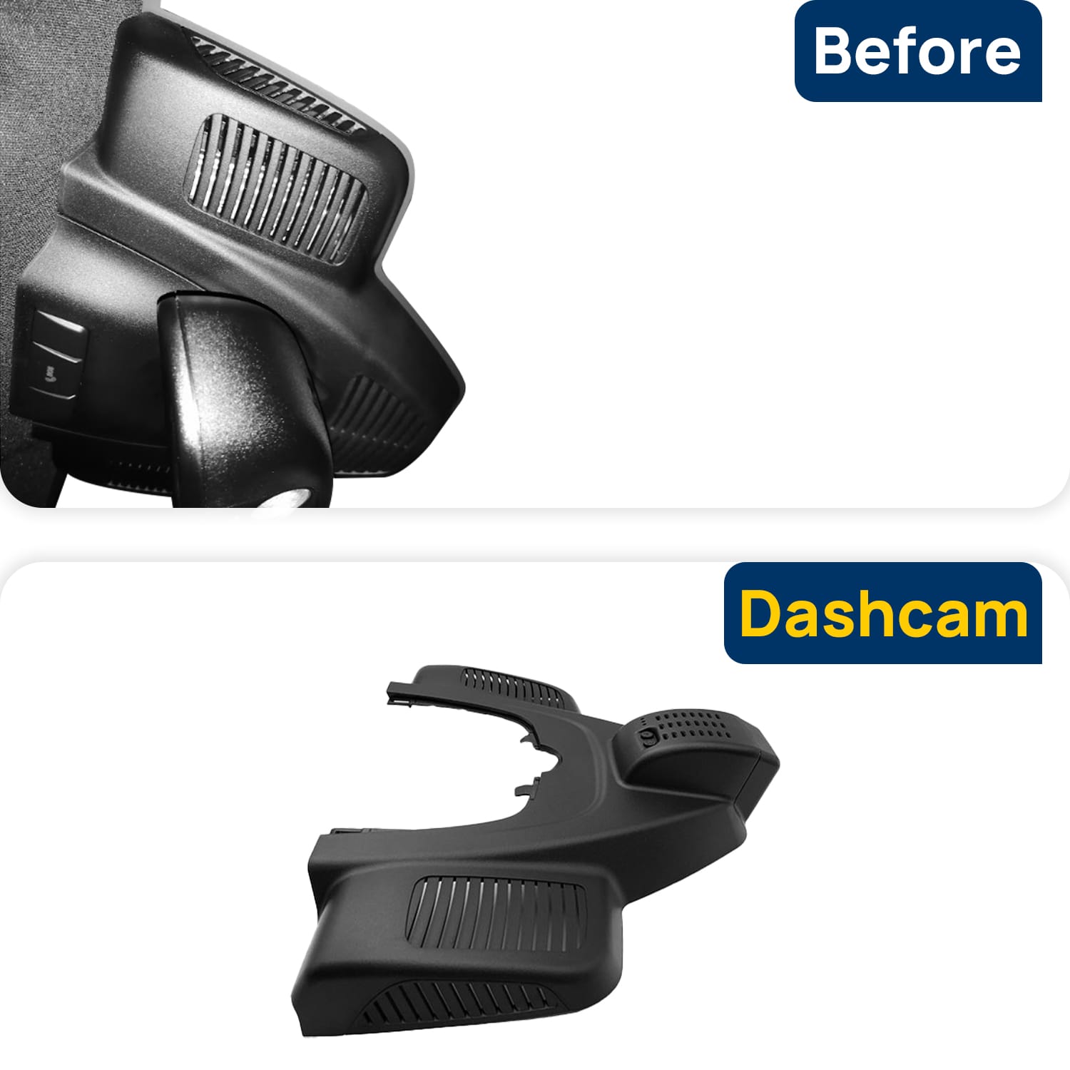 Vorher-Nachher Vergleich: Xplywi 4K/1080P Doppel Dashcam Autokamera Kompatibel mit Mercedes-Benz GLE500 W166 2015-2018, diskrete OEM-Installation