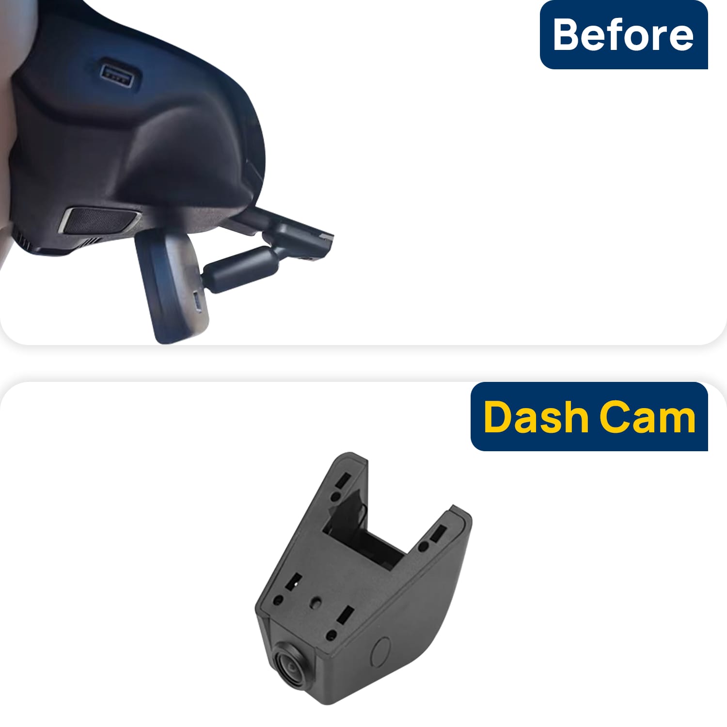 Vorher-Nachher Vergleich: Xplywi 4K/1080P Doppel Dashcam Autokamera Kompatibel mit Lincoln Nautilus Aviator Corsair 2020 2021, diskrete OEM-Installation