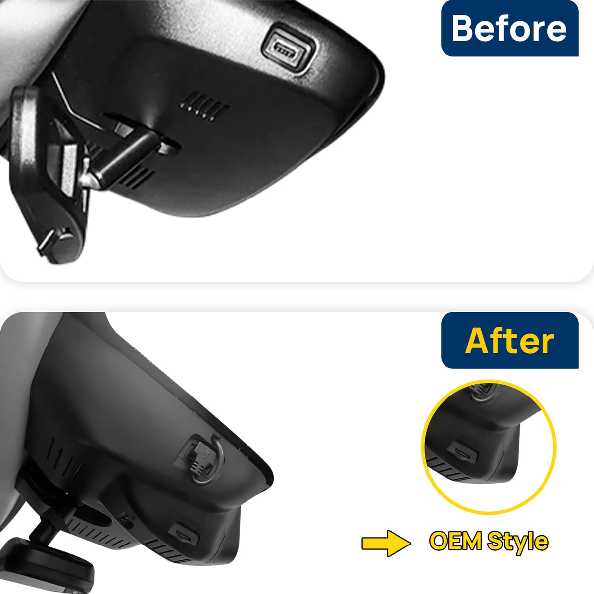 Vorher-Nachher Vergleich: Xplywi 4K/1080P Doppel Dashcam Autokamera Kompatibel mit Haval H5 P04 2023-2025, diskrete OEM-Installation