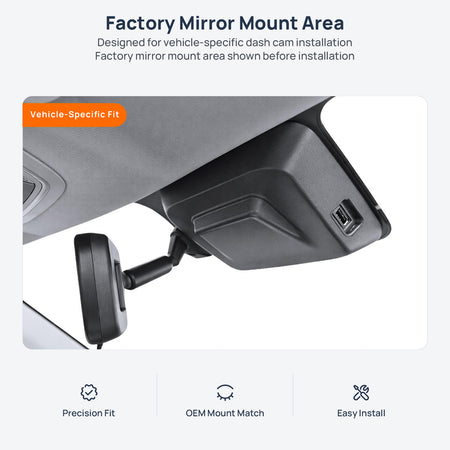 Factory mirror mount area for HAVAL H6S (H6 GT) dash cam installation