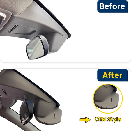 Vorher-Nachher Vergleich: Xplywi 2K Frontkamera Dashcam Kompatibel mit Honda Civic 11th 2022-2025, diskrete OEM-Installation