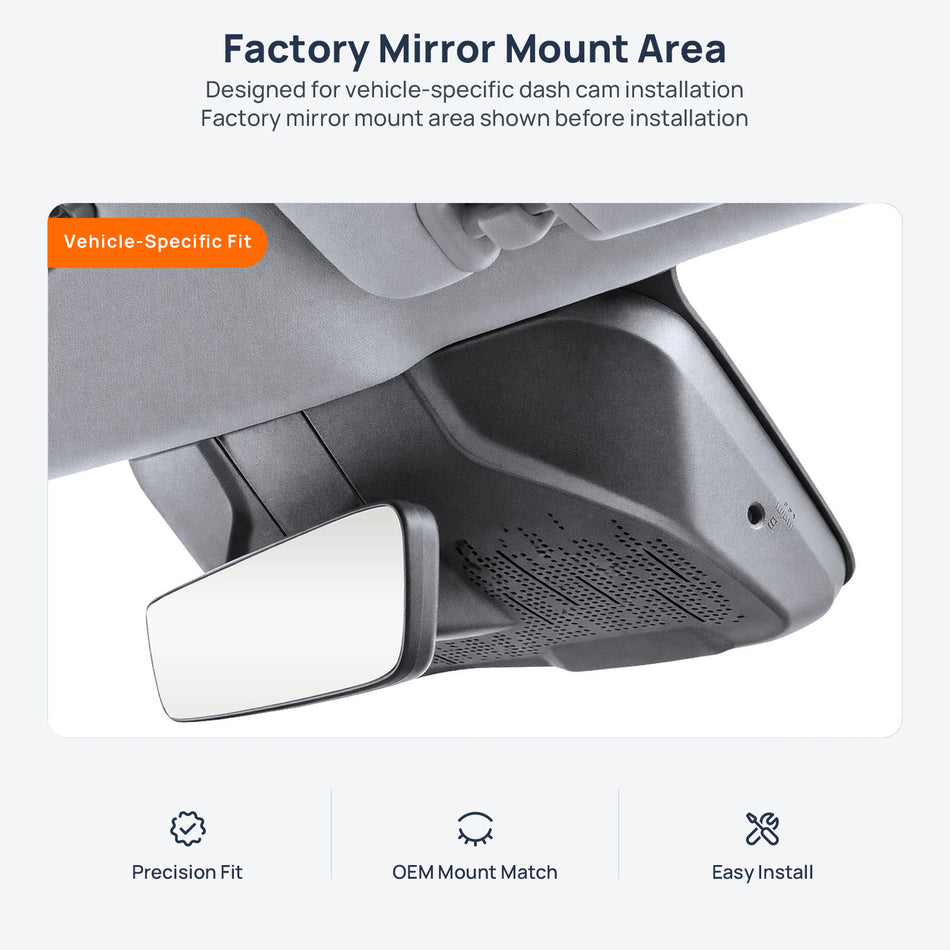 Factory mirror mount area for Geely Galaxy L6 dash cam installation