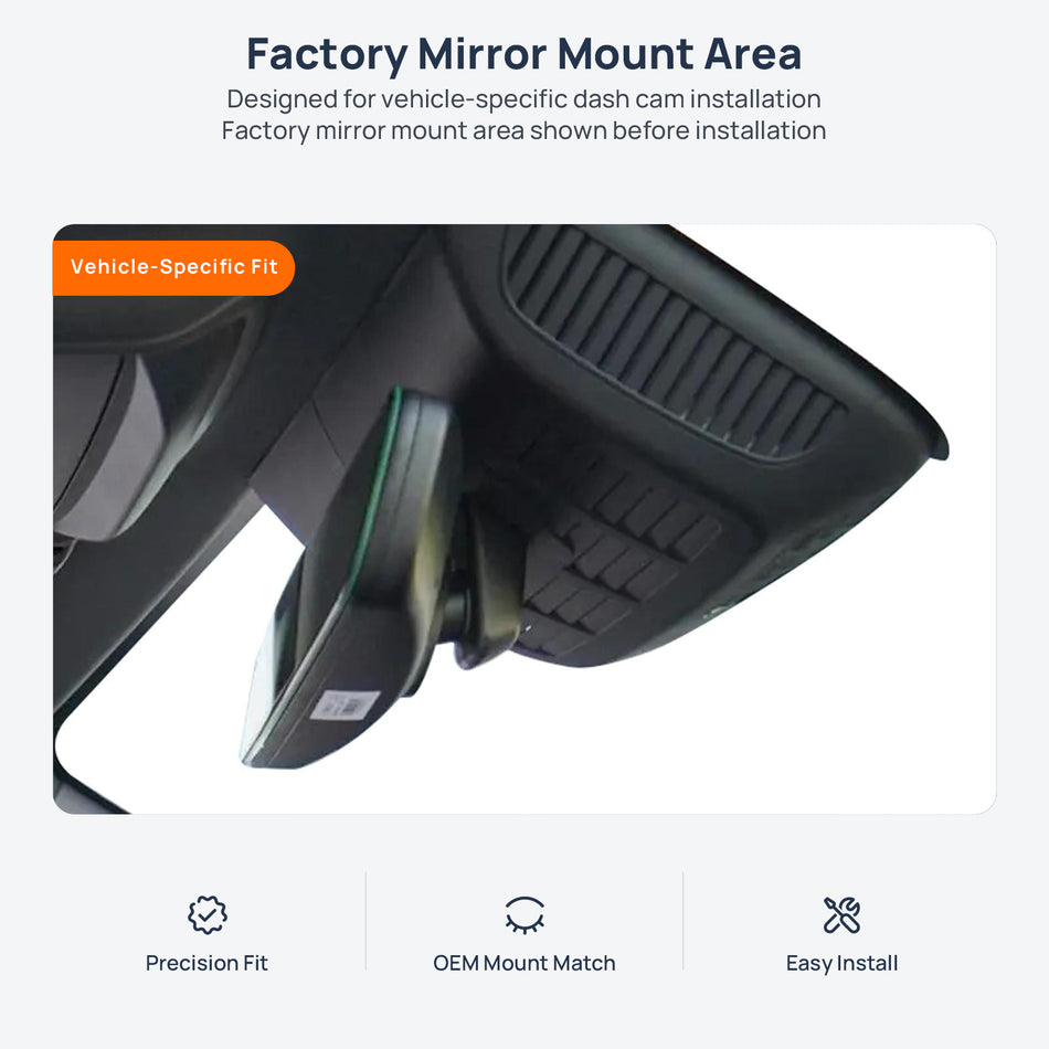 Factory mirror mount area for BYD Song Pro (Song Pro DM-i) dash cam installation